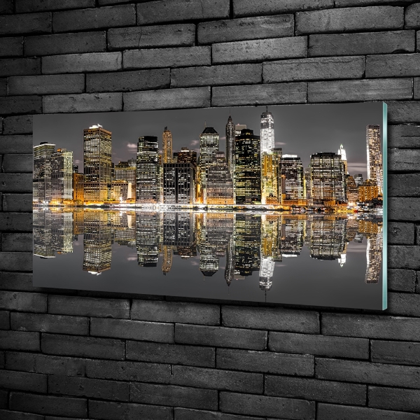 Fotografie imprimată pe sticlă New York, pe timp de noapte