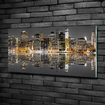 Fotografie imprimată pe sticlă New York, pe timp de noapte