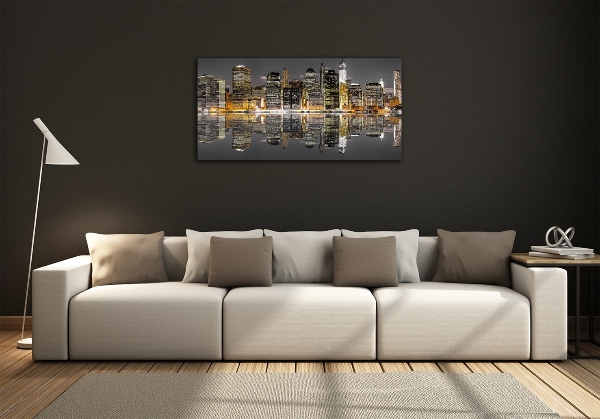 Fotografie imprimată pe sticlă New York, pe timp de noapte