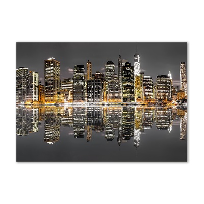Fotografie imprimată pe sticlă New York, pe timp de noapte