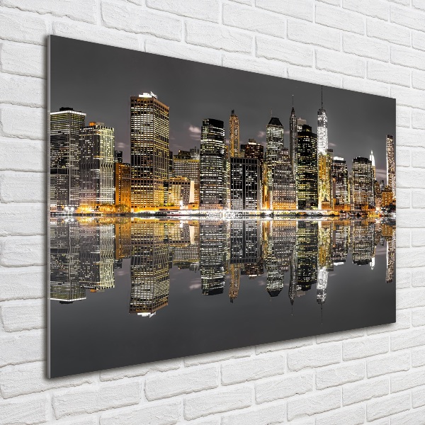 Fotografie imprimată pe sticlă New York, pe timp de noapte