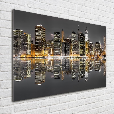 Fotografie imprimată pe sticlă New York, pe timp de noapte