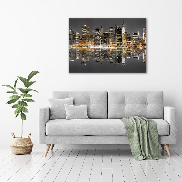 Fotografie imprimată pe sticlă New York, pe timp de noapte