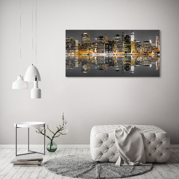 Fotografie imprimată pe sticlă New York, pe timp de noapte