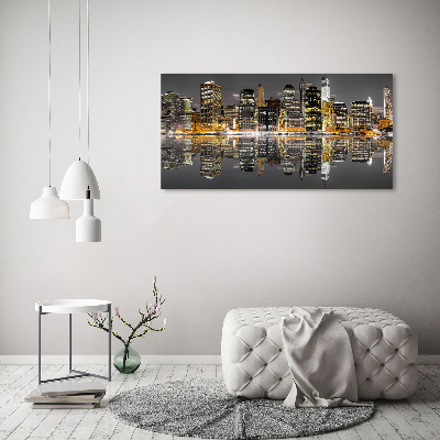 Fotografie imprimată pe sticlă New York, pe timp de noapte