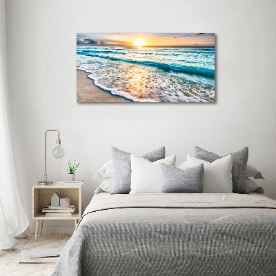 Tablou pe pe sticlă Sunset Beach