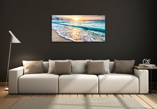 Tablou pe pe sticlă Sunset Beach