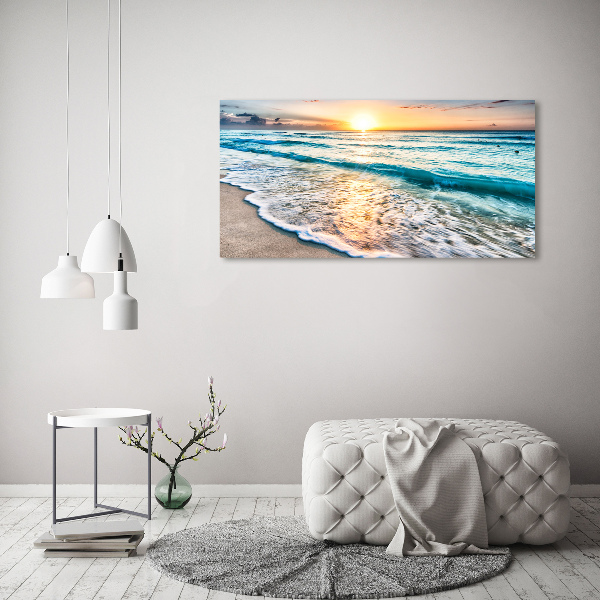 Tablou pe pe sticlă Sunset Beach