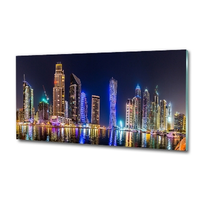 Tablou din Sticlă Dubai timp de noapte