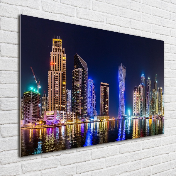 Tablou din Sticlă Dubai timp de noapte