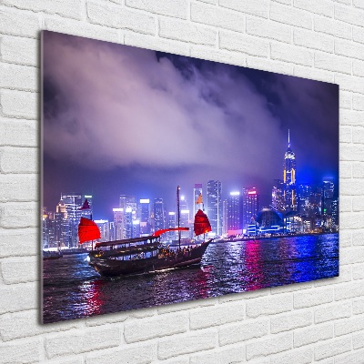 Imagine de sticlă Hong Kong pe timp de noapte