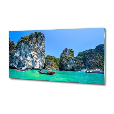 Fotografie imprimată pe sticlă barci Thailanda