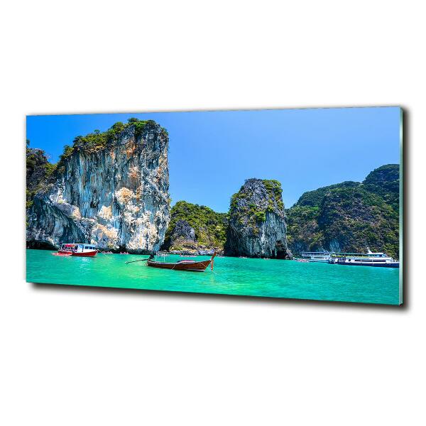 Fotografie imprimată pe sticlă barci Thailanda