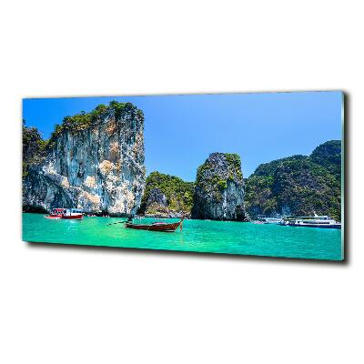 Fotografie imprimată pe sticlă barci Thailanda