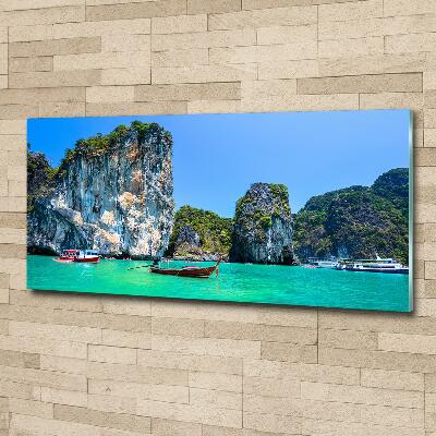 Fotografie imprimată pe sticlă barci Thailanda