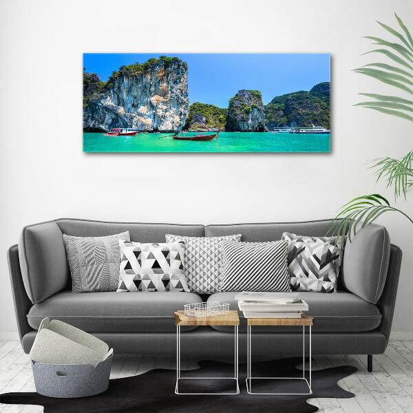 Fotografie imprimată pe sticlă barci Thailanda
