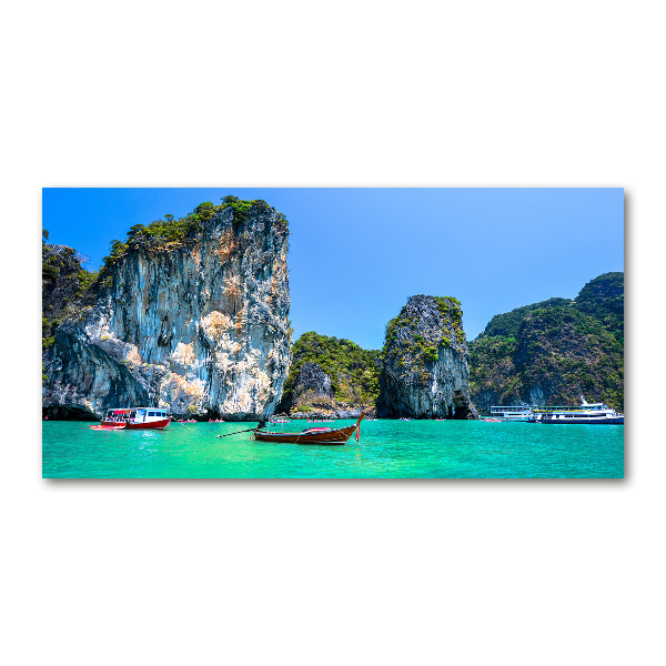 Fotografie imprimată pe sticlă barci Thailanda