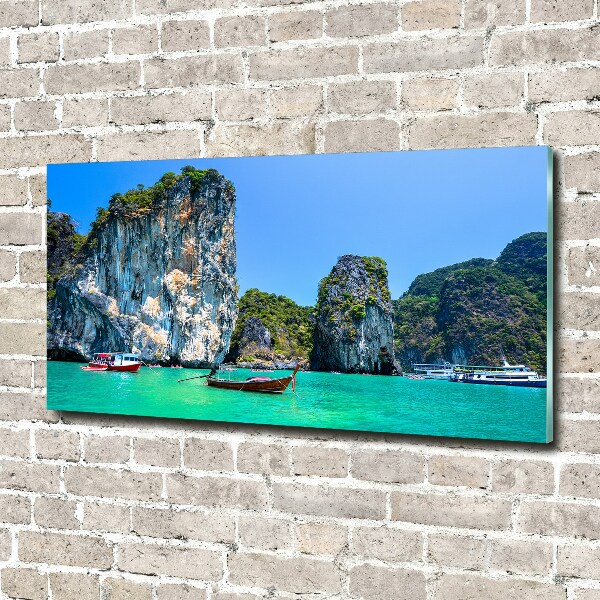 Fotografie imprimată pe sticlă barci Thailanda