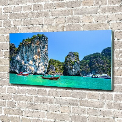Fotografie imprimată pe sticlă barci Thailanda