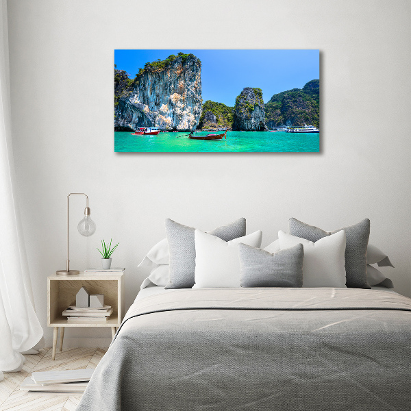 Fotografie imprimată pe sticlă barci Thailanda