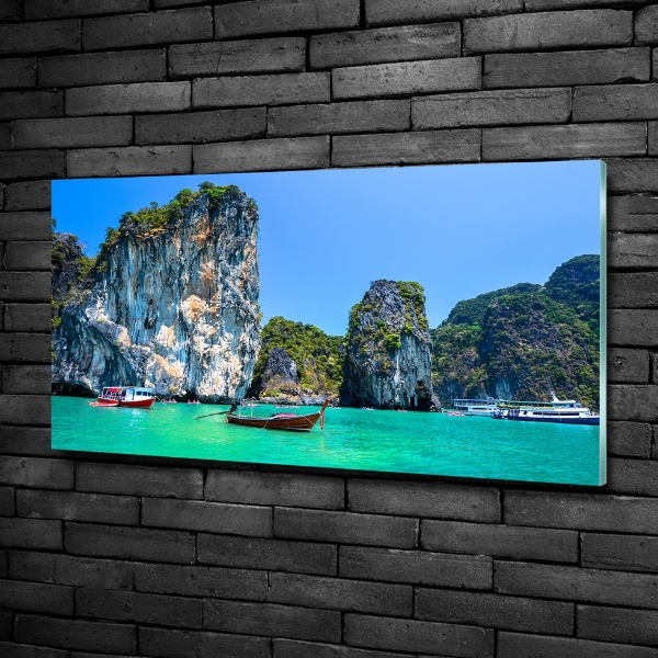 Fotografie imprimată pe sticlă barci Thailanda