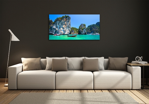 Fotografie imprimată pe sticlă barci Thailanda