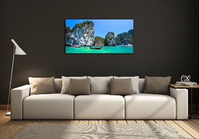 Fotografie imprimată pe sticlă barci Thailanda