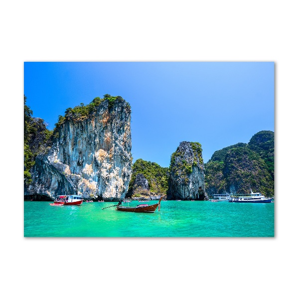 Fotografie imprimată pe sticlă barci Thailanda