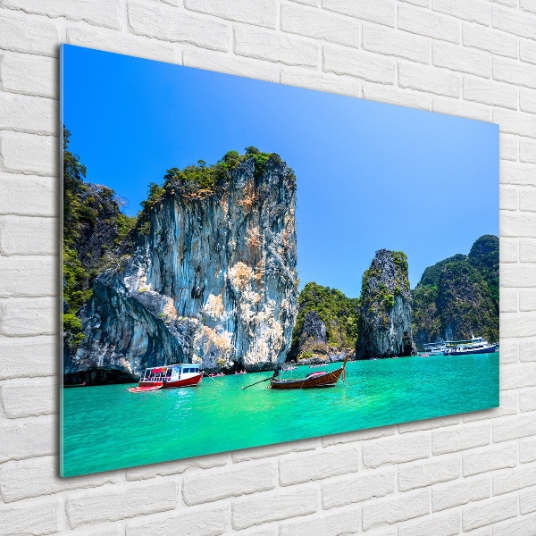 Fotografie imprimată pe sticlă barci Thailanda