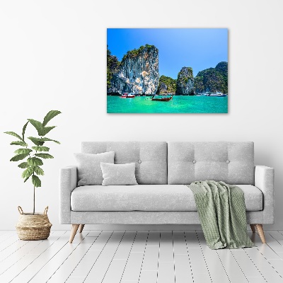 Fotografie imprimată pe sticlă barci Thailanda
