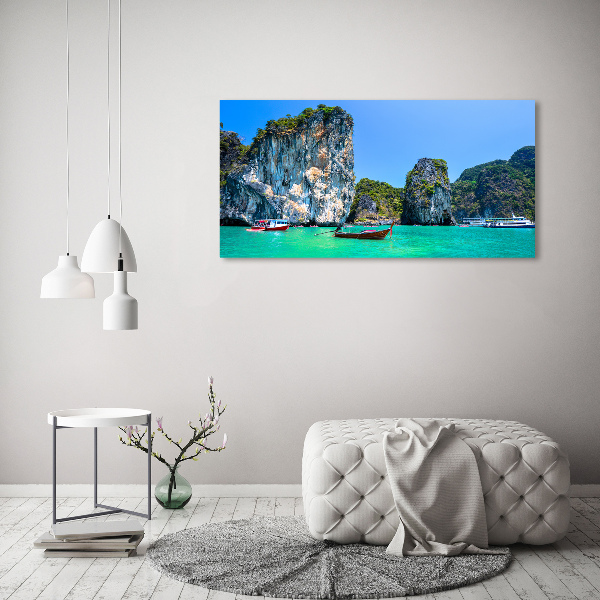 Fotografie imprimată pe sticlă barci Thailanda