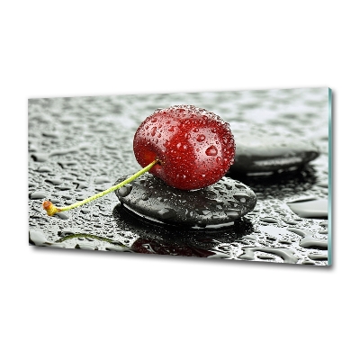 Tablou pe pe sticlă Cherry în ploaie