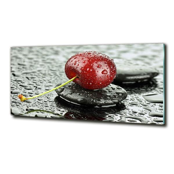 Tablou pe pe sticlă Cherry în ploaie