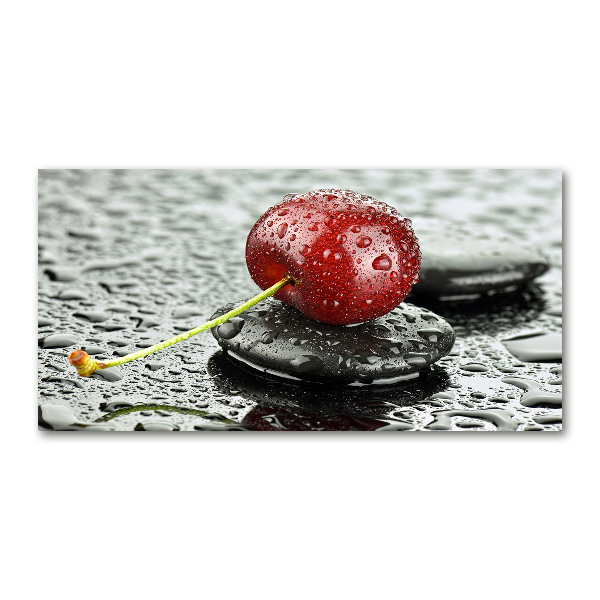 Tablou pe pe sticlă Cherry în ploaie