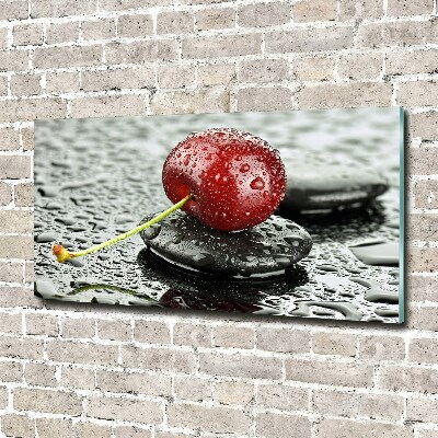 Tablou pe pe sticlă Cherry în ploaie