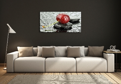 Tablou pe pe sticlă Cherry în ploaie