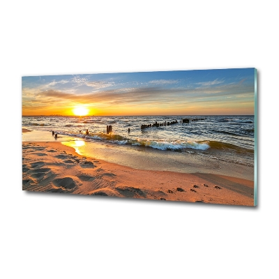 Tablou pe pe sticlă Sunset Beach