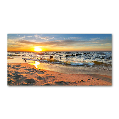 Tablou pe pe sticlă Sunset Beach