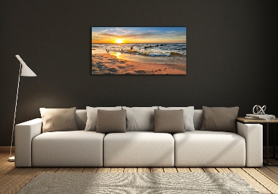 Tablou pe pe sticlă Sunset Beach