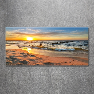 Tablou pe pe sticlă Sunset Beach