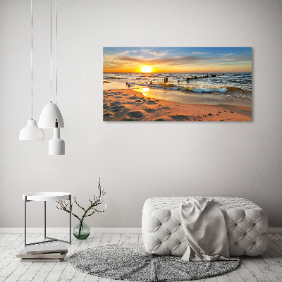 Tablou pe pe sticlă Sunset Beach