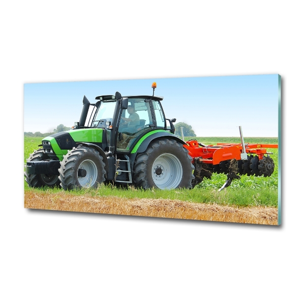 Fotografie imprimată pe sticlă Tractor pe teren