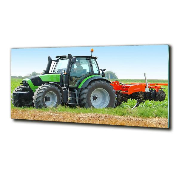 Fotografie imprimată pe sticlă Tractor pe teren