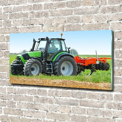 Fotografie imprimată pe sticlă Tractor pe teren