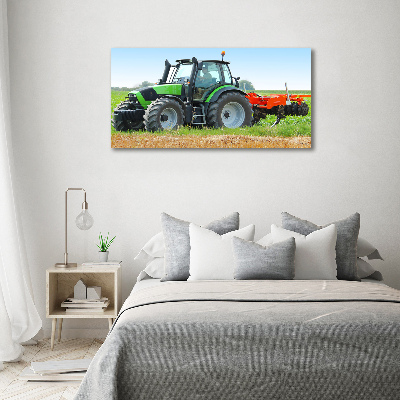 Fotografie imprimată pe sticlă Tractor pe teren