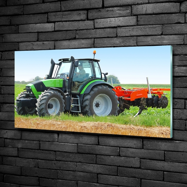 Fotografie imprimată pe sticlă Tractor pe teren