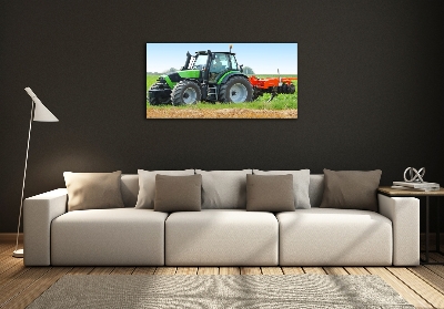 Fotografie imprimată pe sticlă Tractor pe teren