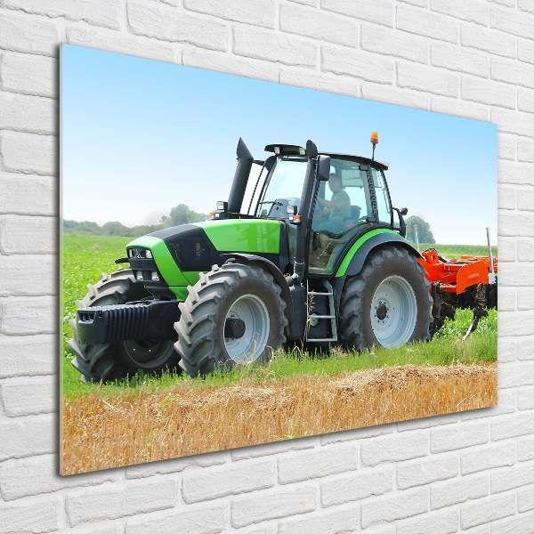 Fotografie imprimată pe sticlă Tractor pe teren