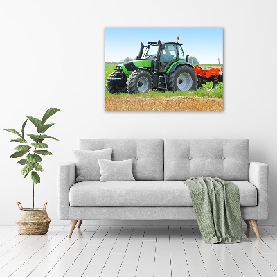 Fotografie imprimată pe sticlă Tractor pe teren