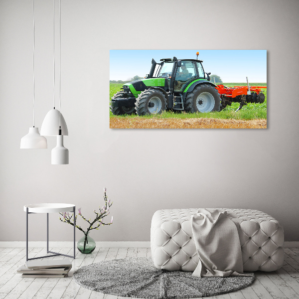 Fotografie imprimată pe sticlă Tractor pe teren